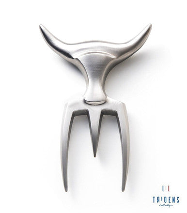 Fourchette TRIDENS + socle à empreinte – Inox 316L & hêtre