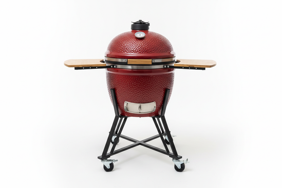 Un bbq kamado rouge